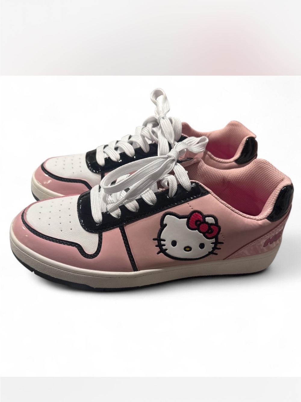 Hello Kitty Pink White and Black Low-Top Lace-Up Sneakers